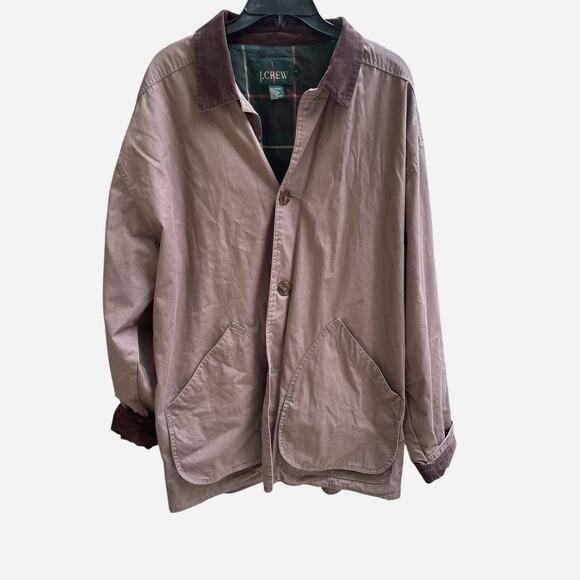J Crew 90's Oarsman Barn Jacket, Flannel Lined Chore Coat | Mens L, Brown - Picture 3 of 16